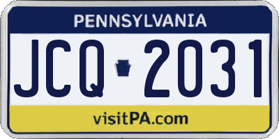 PA license plate JCQ2031