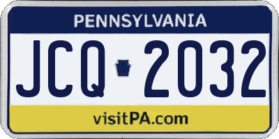 PA license plate JCQ2032
