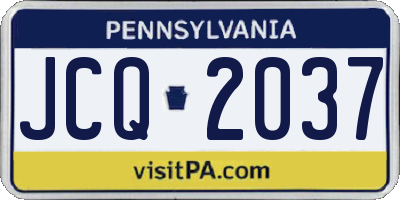 PA license plate JCQ2037