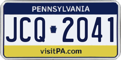 PA license plate JCQ2041