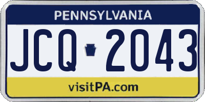 PA license plate JCQ2043