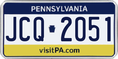 PA license plate JCQ2051