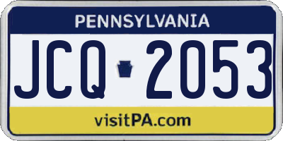 PA license plate JCQ2053