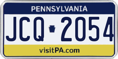PA license plate JCQ2054