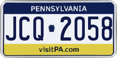 PA license plate JCQ2058