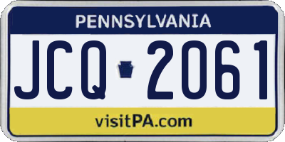 PA license plate JCQ2061
