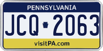 PA license plate JCQ2063