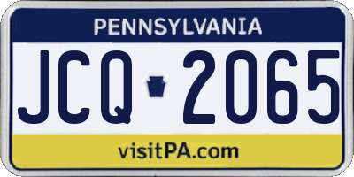 PA license plate JCQ2065