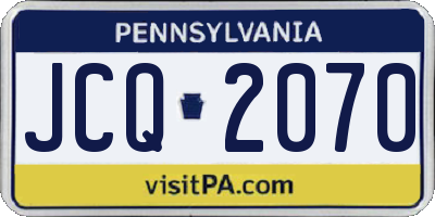 PA license plate JCQ2070