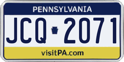 PA license plate JCQ2071