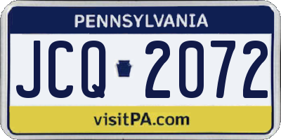 PA license plate JCQ2072