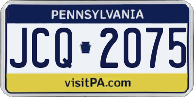 PA license plate JCQ2075