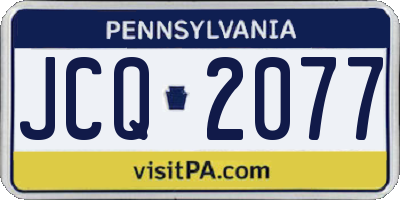 PA license plate JCQ2077