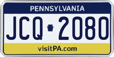 PA license plate JCQ2080