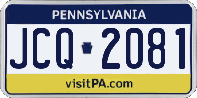 PA license plate JCQ2081