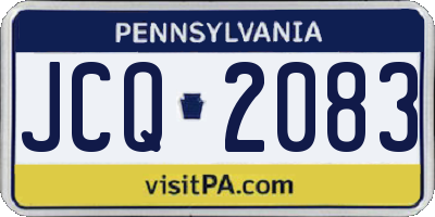 PA license plate JCQ2083
