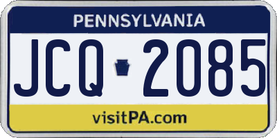 PA license plate JCQ2085