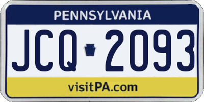PA license plate JCQ2093