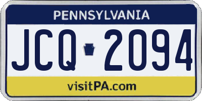 PA license plate JCQ2094
