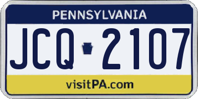 PA license plate JCQ2107