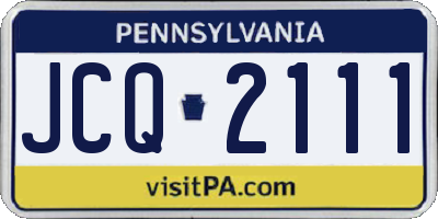 PA license plate JCQ2111