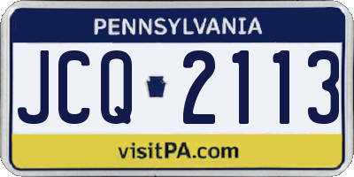 PA license plate JCQ2113