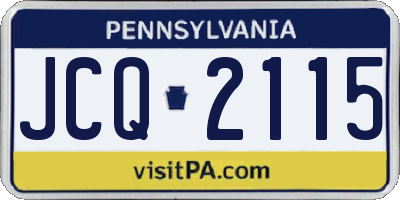 PA license plate JCQ2115