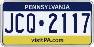 PA license plate JCQ2117