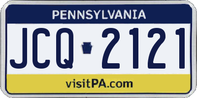 PA license plate JCQ2121