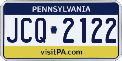 PA license plate JCQ2122