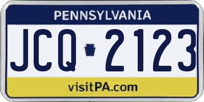 PA license plate JCQ2123