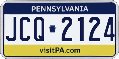 PA license plate JCQ2124