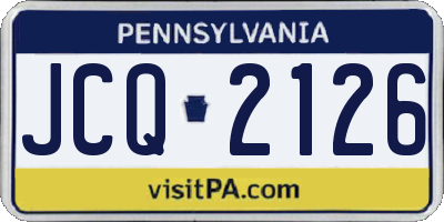 PA license plate JCQ2126