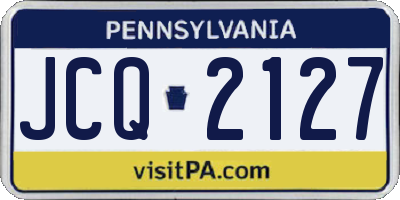 PA license plate JCQ2127