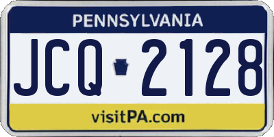 PA license plate JCQ2128