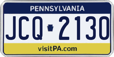 PA license plate JCQ2130