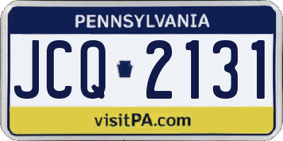 PA license plate JCQ2131