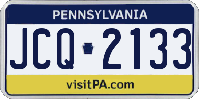 PA license plate JCQ2133