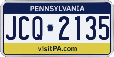 PA license plate JCQ2135