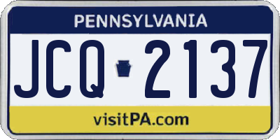 PA license plate JCQ2137