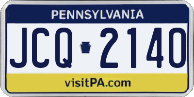 PA license plate JCQ2140