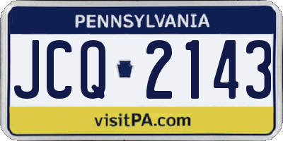 PA license plate JCQ2143