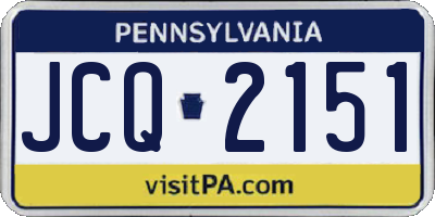 PA license plate JCQ2151