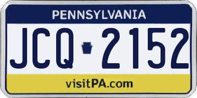 PA license plate JCQ2152