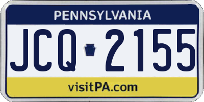 PA license plate JCQ2155