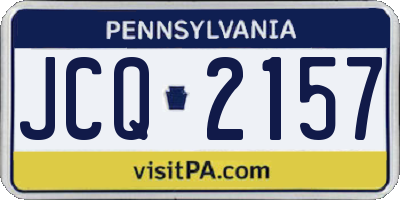 PA license plate JCQ2157