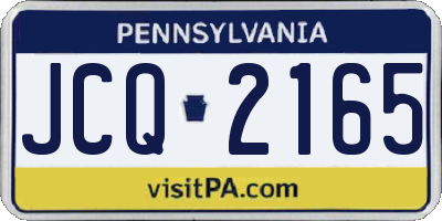PA license plate JCQ2165