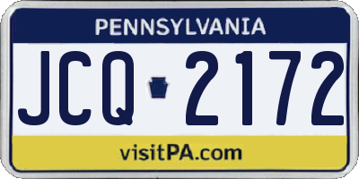 PA license plate JCQ2172