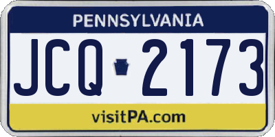 PA license plate JCQ2173