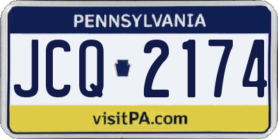 PA license plate JCQ2174